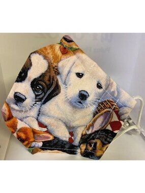 Handmade Puppies Reusable Cotton Face Mask Dog Adjustable
